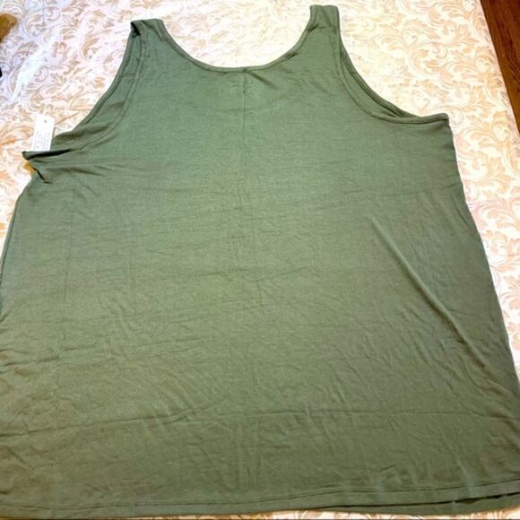 Terra & Sky Tank Top Olive Green Modal Rayon Fitted Soft Stretchy Sexy Sz 2X NWT - Picture 4 of 5